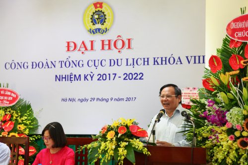  Bí thư Đảng ủy, Tổng cục trưởng TCDL Nguyễn Văn Tuấn phát biểu tại Đại hội
